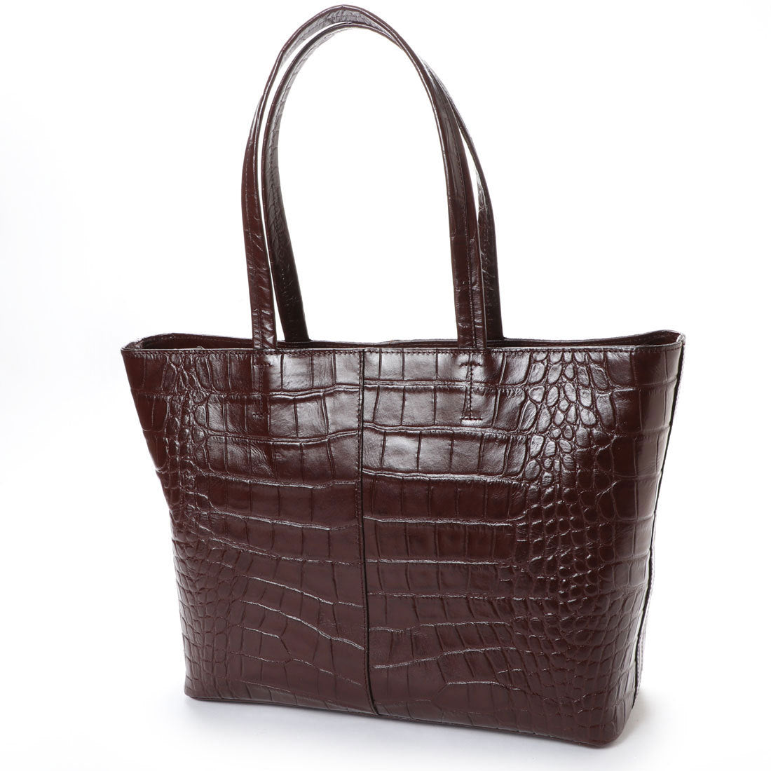 イタリコ ITALICO 日本製 クロコ型押し 牛革 国産 レザー トートバッグ (チョコ) チョコ