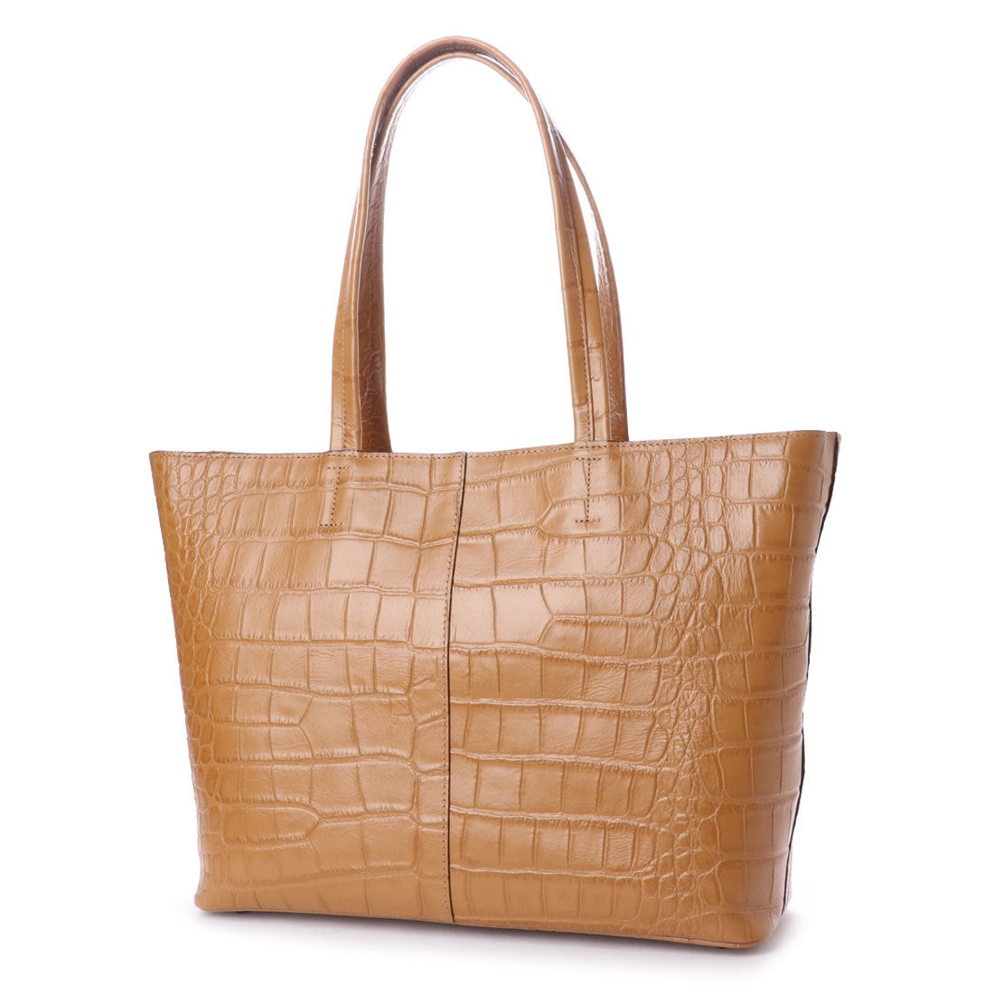 イタリコ ITALICO 日本製 クロコ型押し 牛革 国産 レザー トートバッグ (キャメル) キャメル