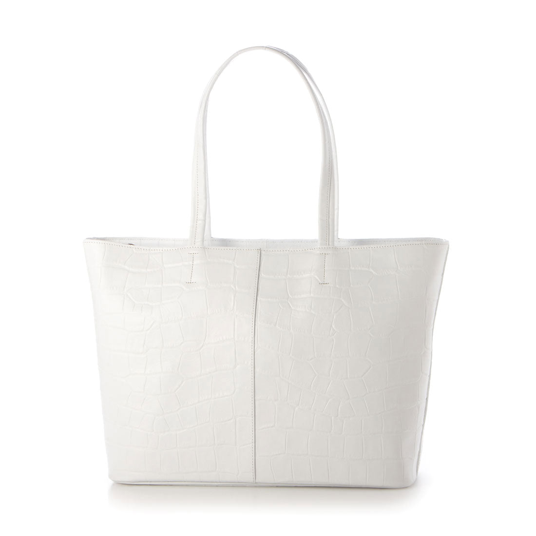 イタリコ ITALICO 日本製 クロコ型押し 牛革 国産 レザー トートバッグ (ホワイト) ホワイト