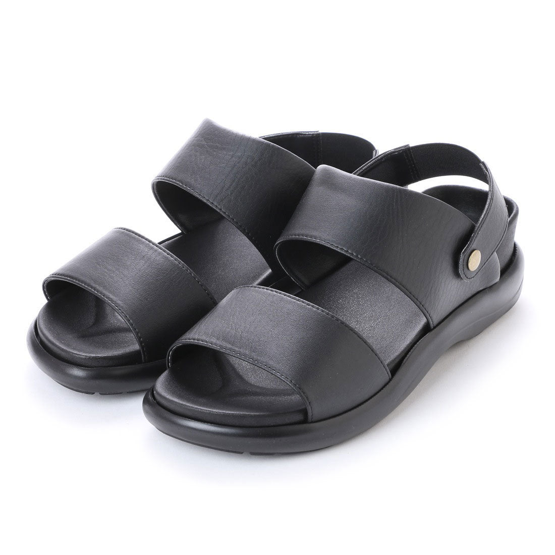 イタリコ ITALICO 日本製 2WAYバックバンド ふかふか軽量ヒールフィットサンダル (Nero(ブラック)) Nero(ブラック)