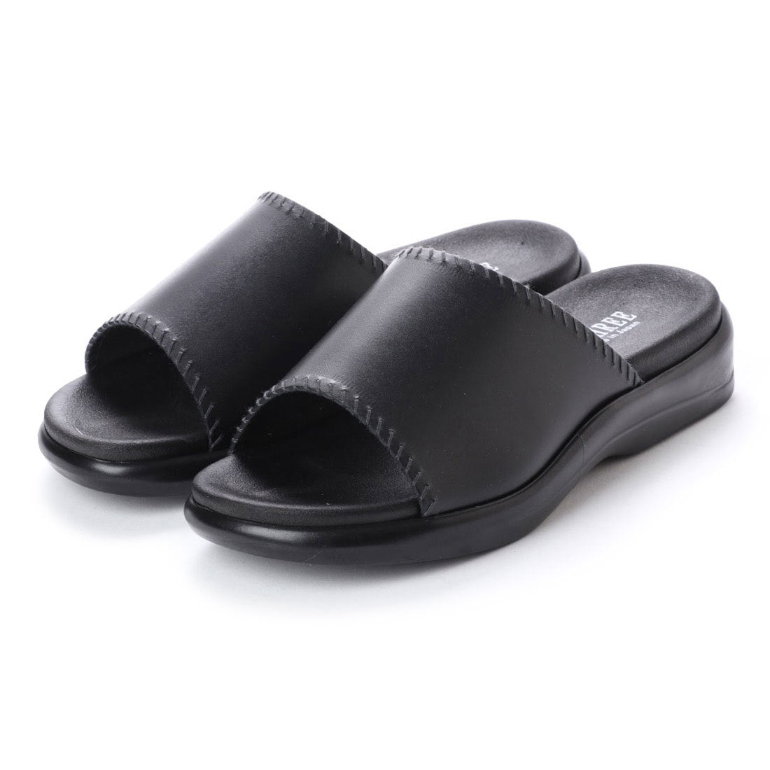 イタリコ ITALICO 日本製 オフィスサンダル 会社用に 本革 楽ちん,ブラック