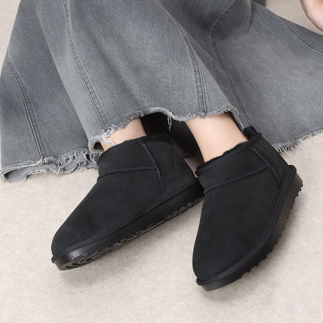 イタリコ ITALICO リアルムートンレザームートンブーツ