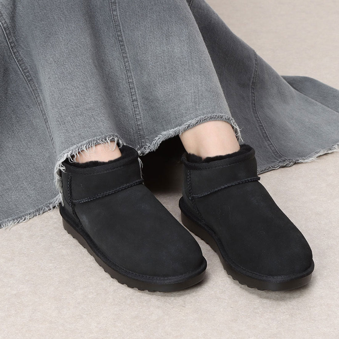 イタリコ ITALICO リアルムートンレザームートンブーツ