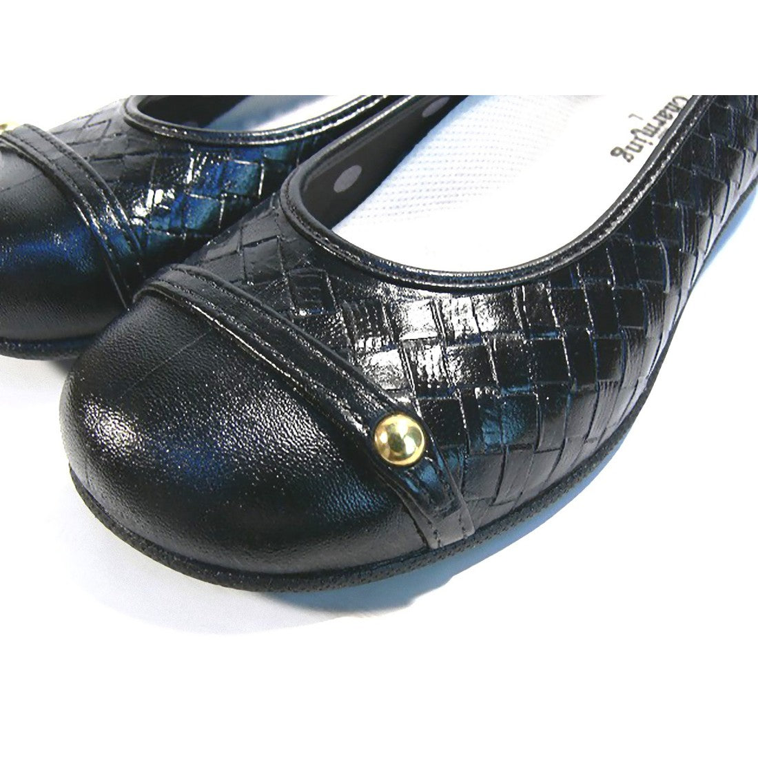 イタリコ ITALICO 日本製 防水 型押しメッシュ風ぺたんこレインパンプス