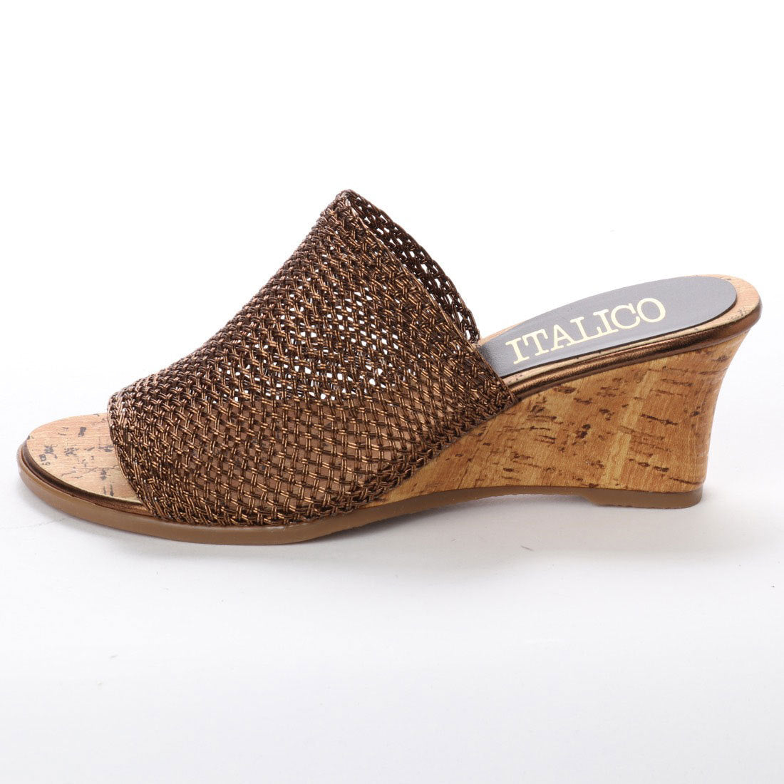 イタリコ ITALICO 日本製 エスニック風メッシュ カジュアル リゾート ミュール (ブロンズ) ブロンズ