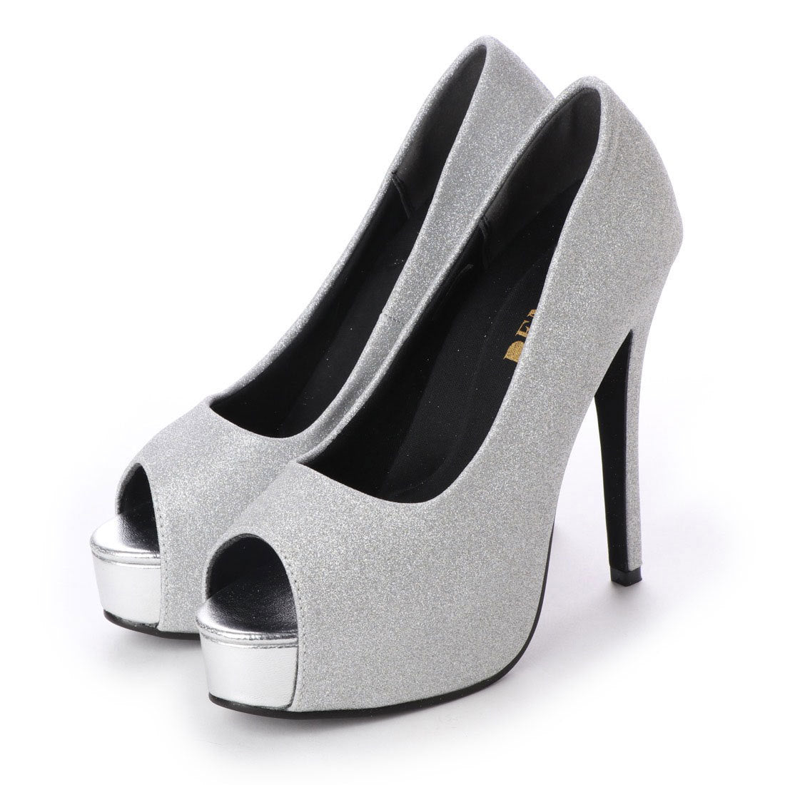 イタリコ ITALICO 美脚を叶えるレッドソール ハイヒールオープントゥパンプス (シルバーグリッター) シルバーグリッター