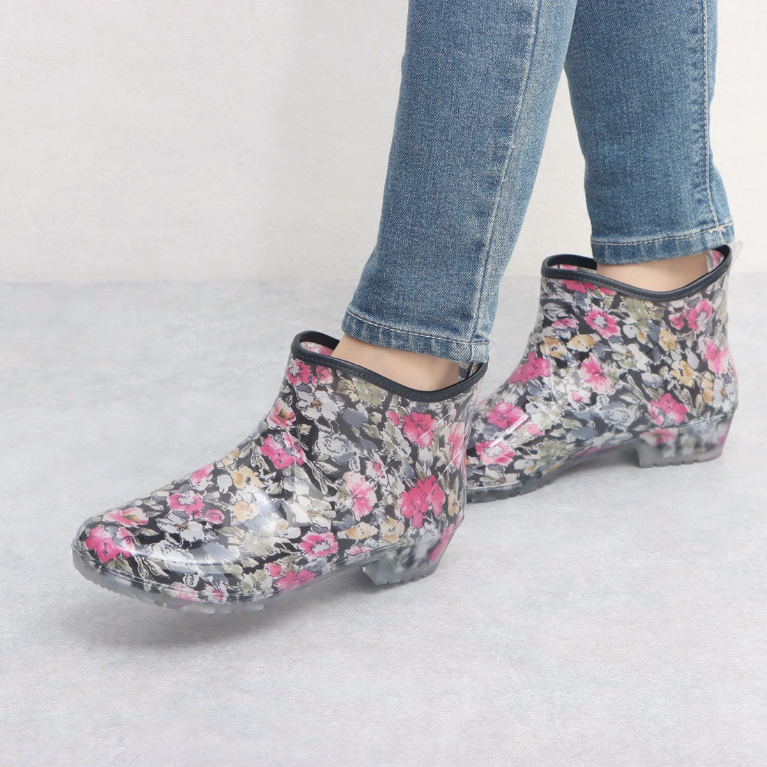 イタリコ ITALICO 日本製楽チン ローヒール 防水 ラバーレインシューズ