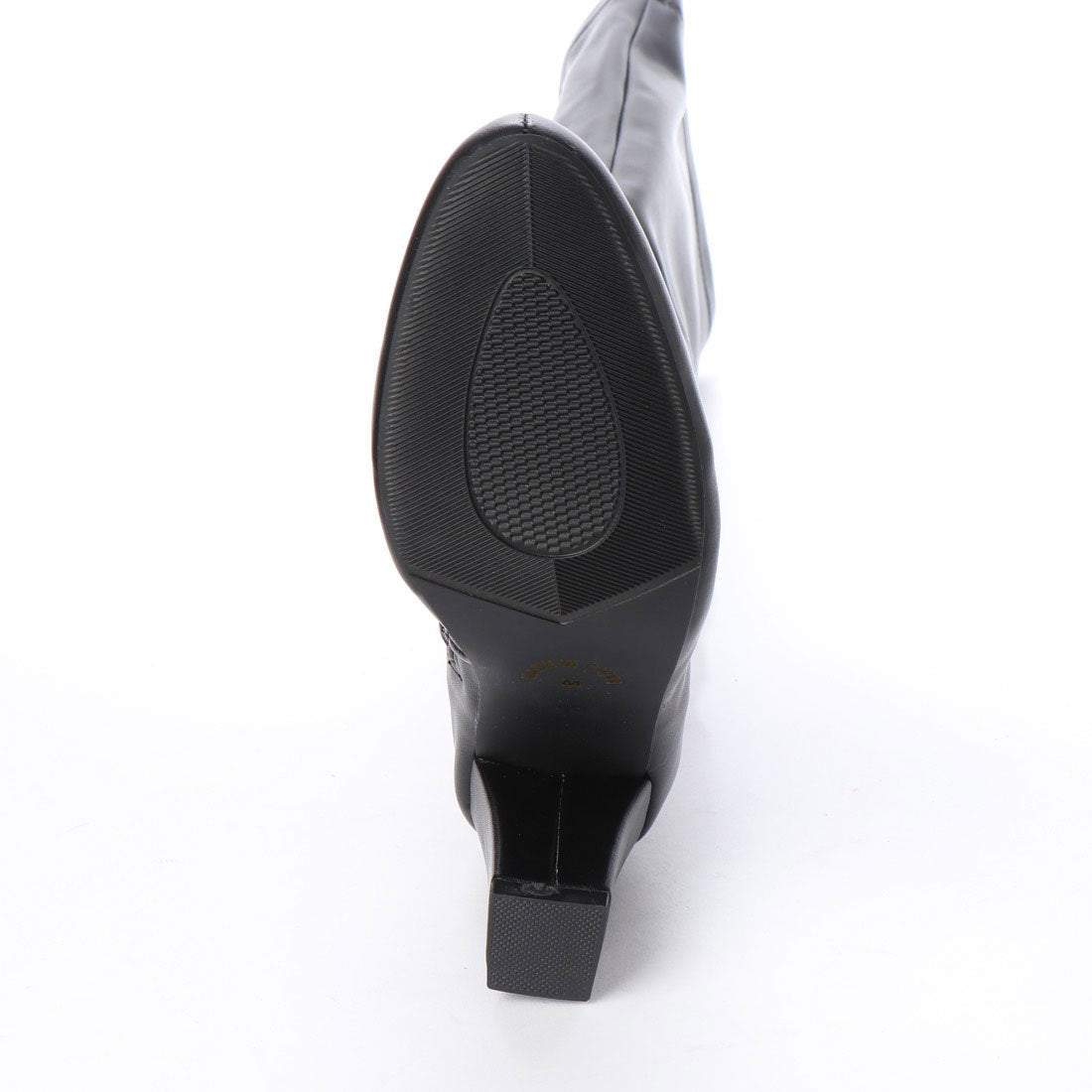 イタリコ ITALICO チャンキーヒール シンプルロングブーツ (ブラックスムース) ブラックスムース