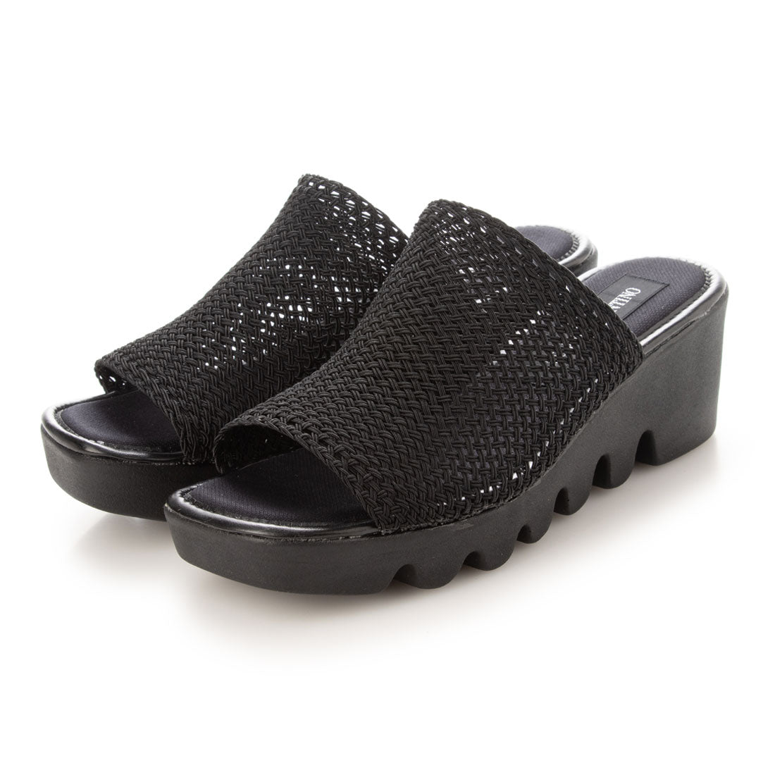 イタリコ ITALICO 日本製 楽ちんウェーブソール メッシュ素材 コンフォートサンダル (ブラック) ブラック