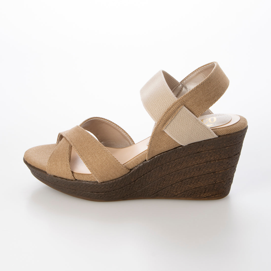 イタリコ ITALICO 楽ちん ジュート風 ウエッジソール コンフォート カジュアル サンダル (ベージュ) ベージュ