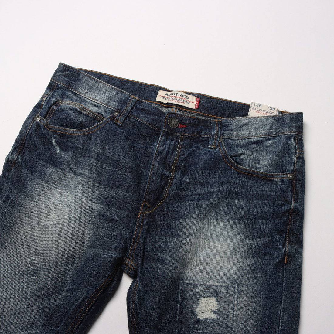 イタリコ ITALICO ALCOTT アルコット ダメージ加工 ストレートジーンズ (デニム) デニム