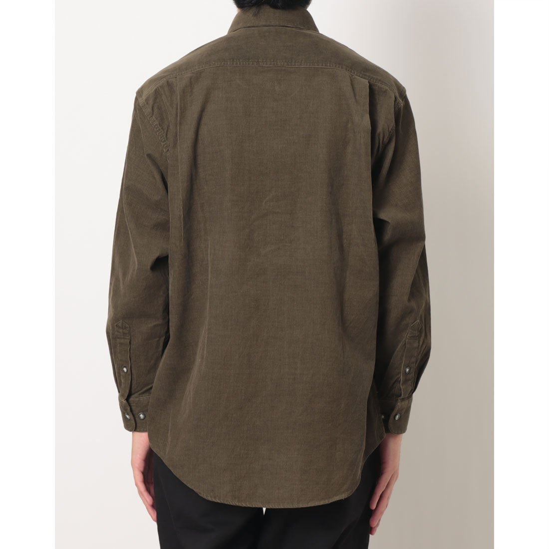 イタリコ ITALICO SANTA BARBARA コーデュロイ 長袖ネルシャツ (カーキ) カーキ