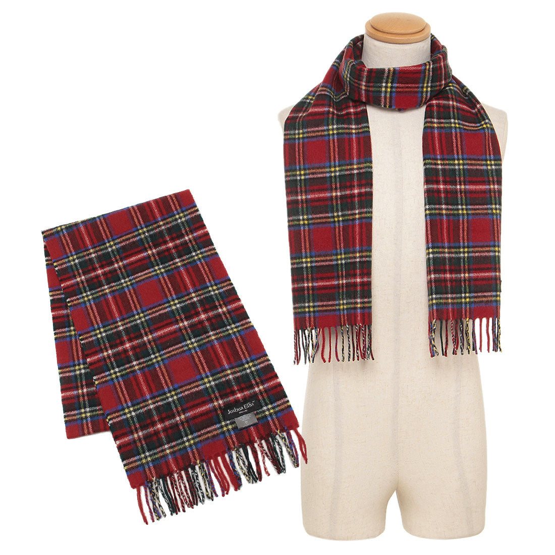 小物 JOSHUA ELLIS BORDER STOLE Joshua Ellis Stole Red Multicolor Men's Women's Unisex JOSHUA ELLIS LX
