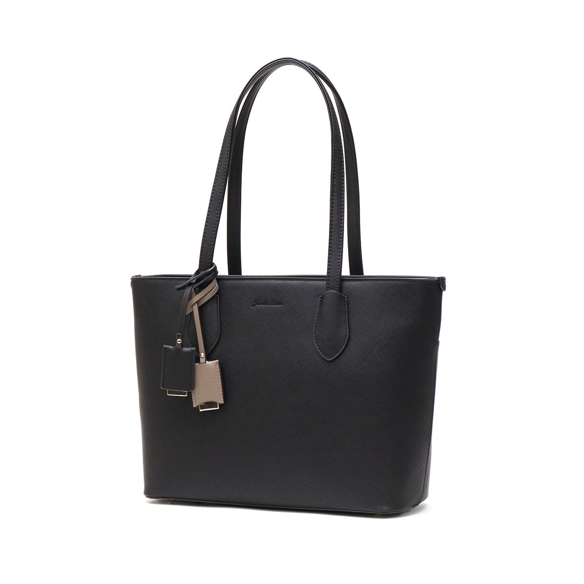 ジュエルナローズ Jewelna Rose トートバッグ レディース A4 ファスナー付き おしゃれ 通勤 小さめ 8L かわいい ブランド 大人 きれいめ ビジネスバッグ ビジネス 通勤バッグ 肩掛け リタ 16145 (ブラック) ブラック