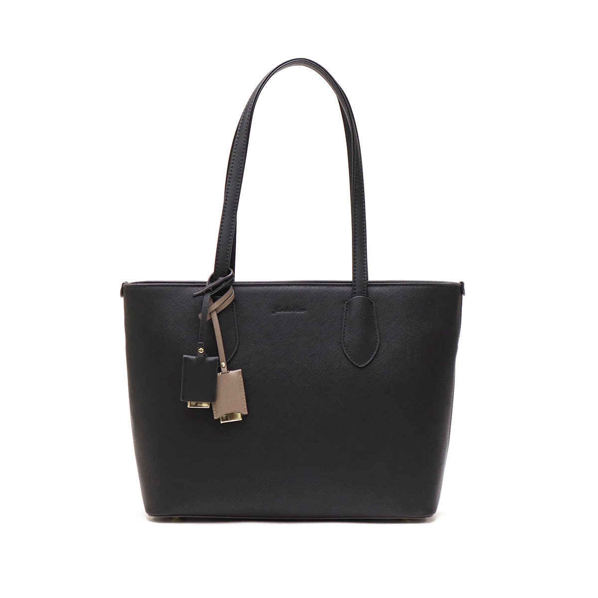 ジュエルナローズ Jewelna Rose トートバッグ レディース A4 ファスナー付き おしゃれ 通勤 小さめ 8L かわいい ブランド 大人 きれいめ ビジネスバッグ ビジネス 通勤バッグ 肩掛け リタ 16145 (ブラック) ブラック