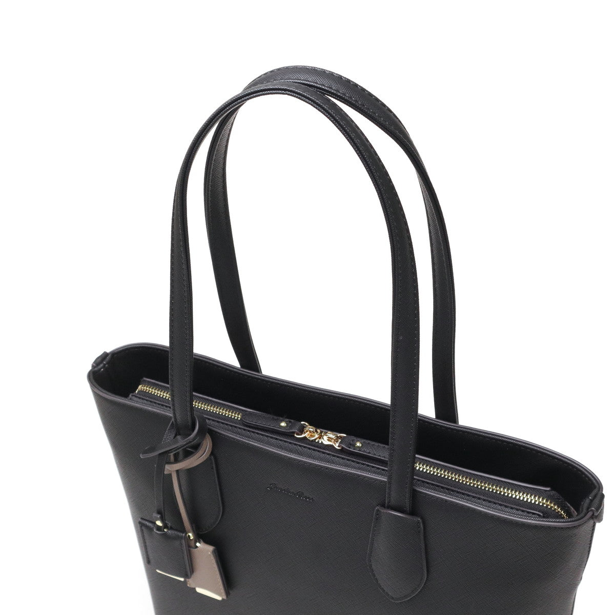 ジュエルナローズ Jewelna Rose トートバッグ レディース A4 ファスナー付き おしゃれ 通勤 小さめ 8L かわいい ブランド 大人 きれいめ ビジネスバッグ ビジネス 通勤バッグ 肩掛け リタ 16145 (ブラック) ブラック