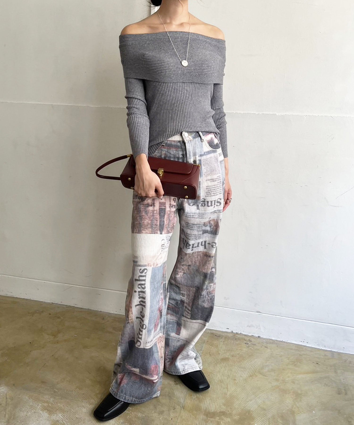 ジュエローブ Jewelobe 横長フラップショルダーバッグ