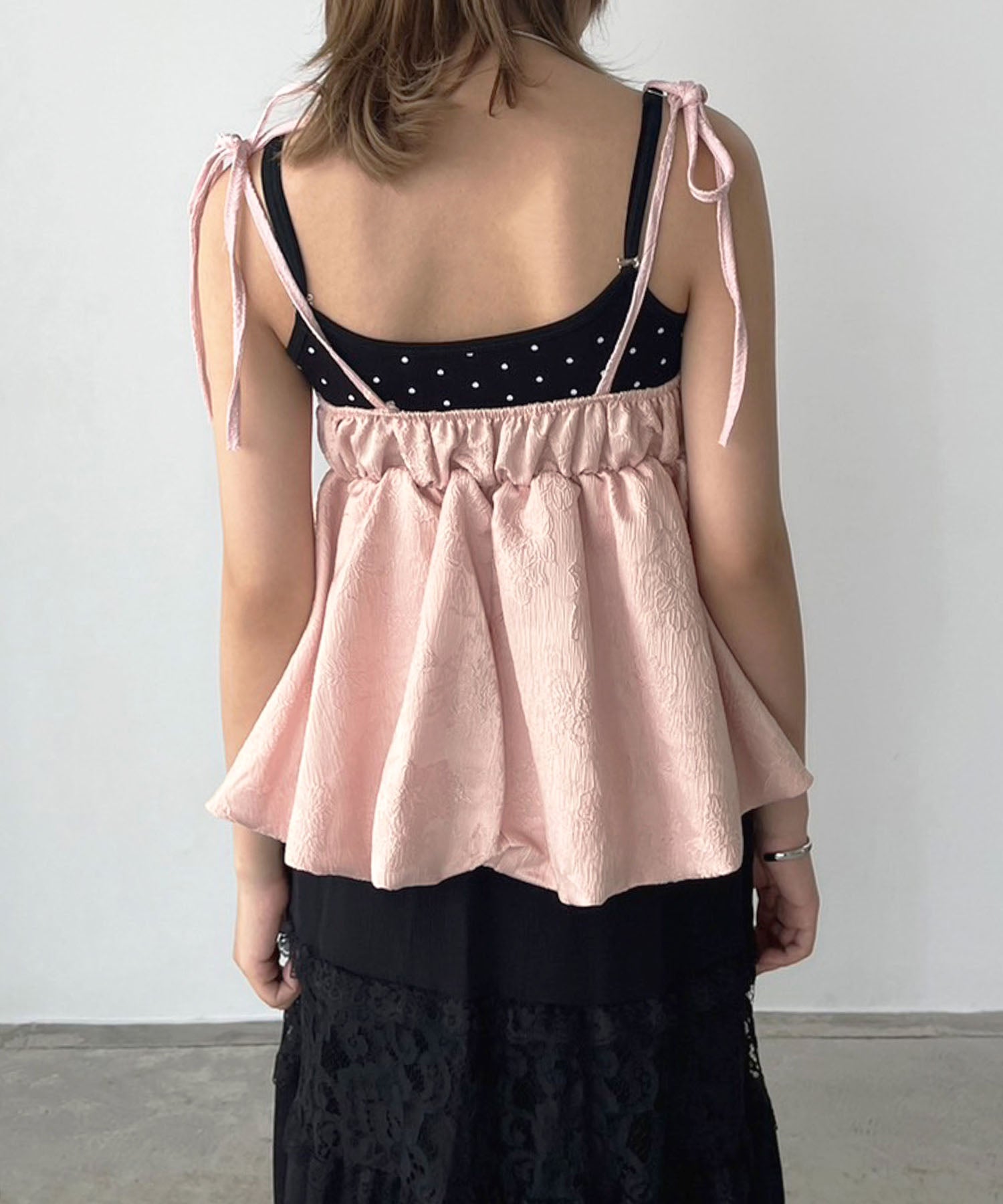 ジュエローブ Jewelobe ジャガードバルーンキャミチュニック (ピンク) ピンク