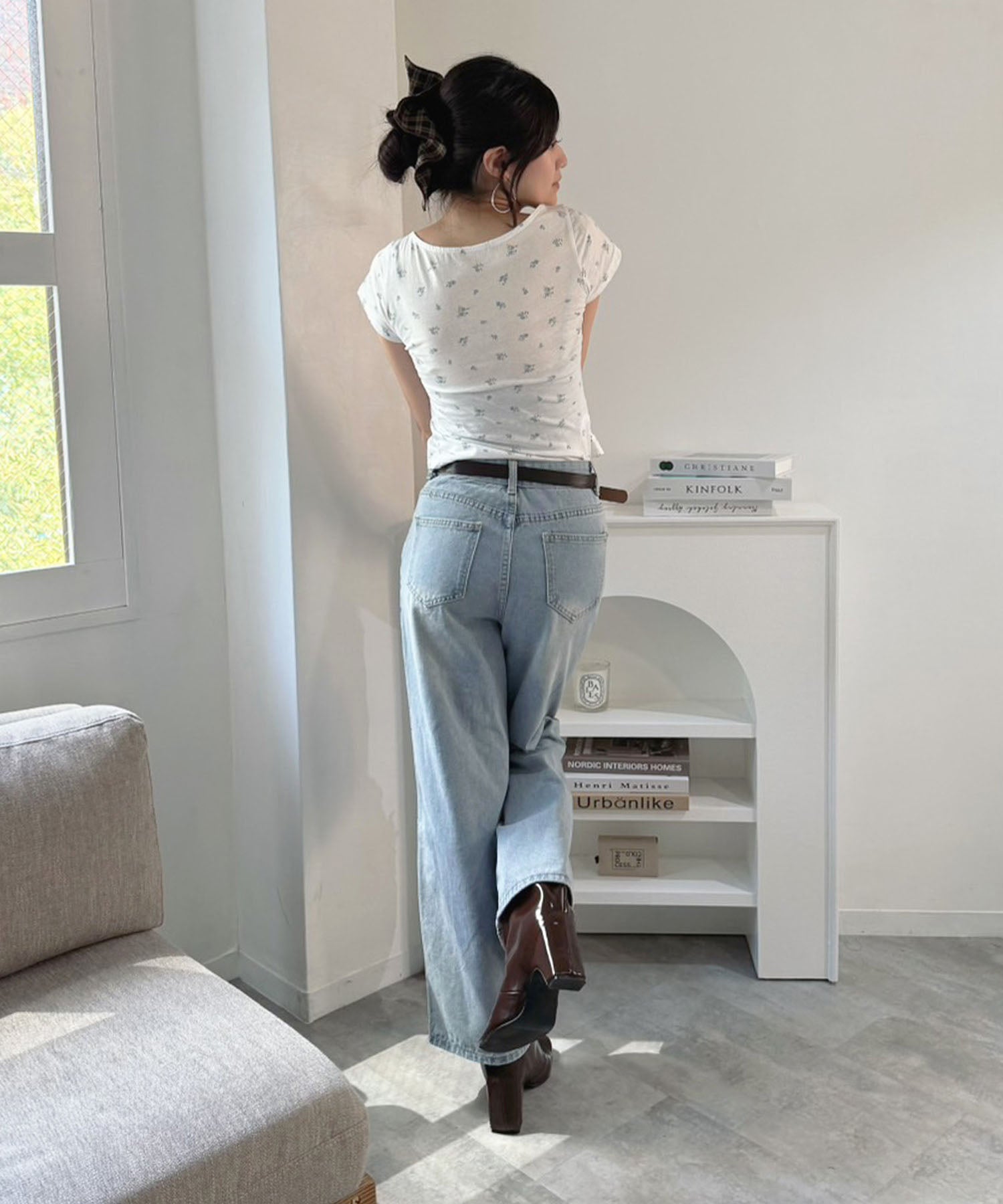 ジュエローブ Jewelobe 【チョーカー付き】レースドッキングフローラルカットソー (ホワイト) ホワイト