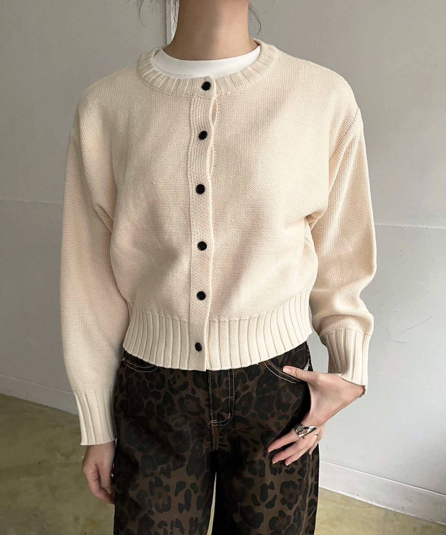 ジュエローブ Jewelobe 天竺裏編みショートカーディガン