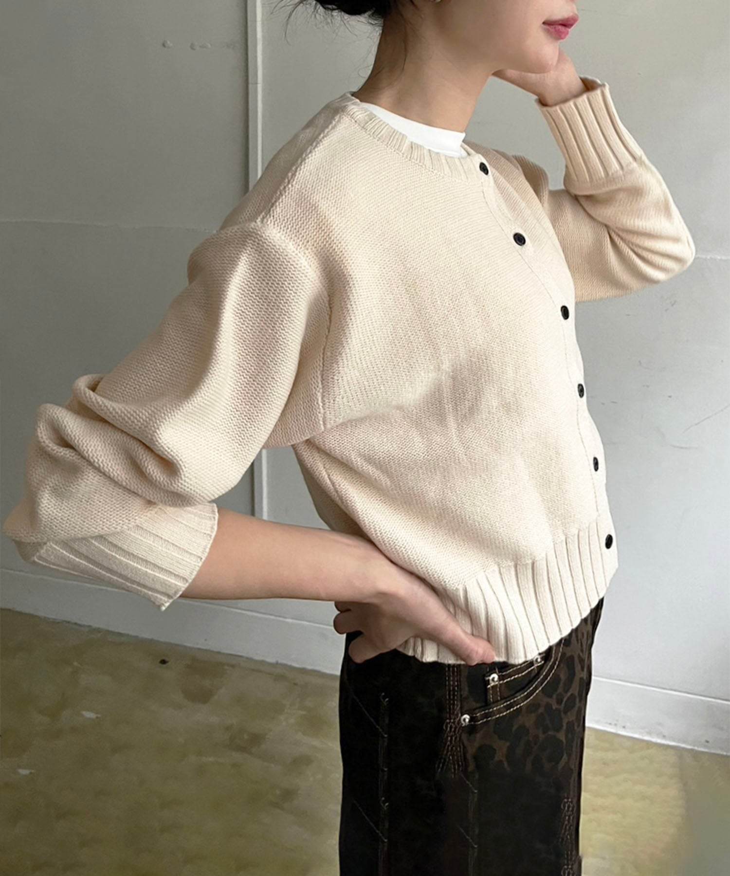 ジュエローブ Jewelobe 天竺裏編みショートカーディガン