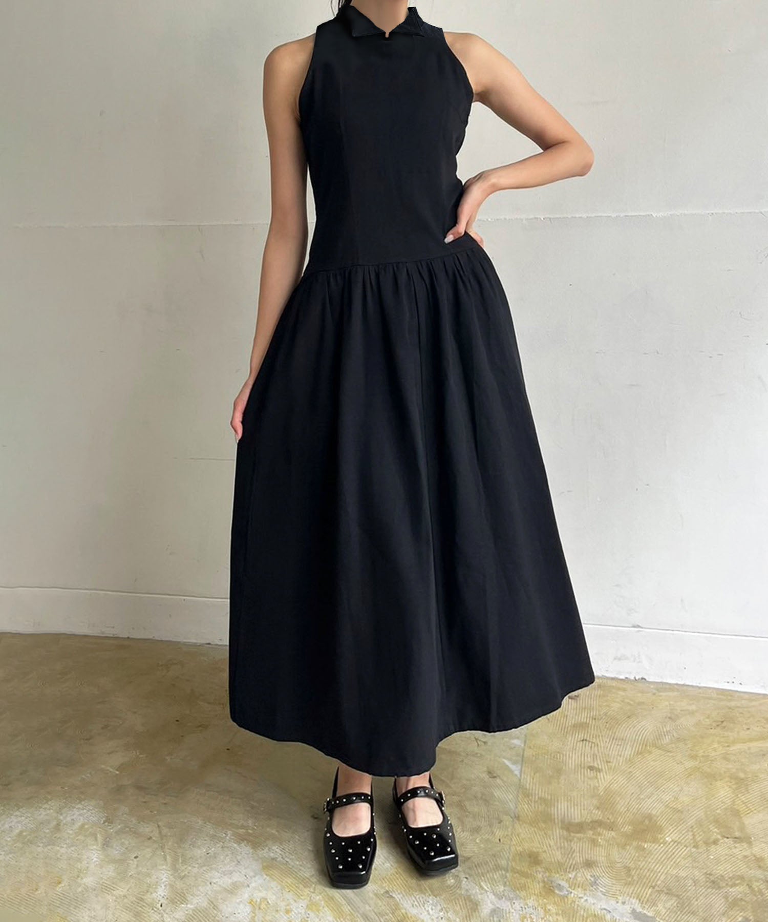 ジュエローブ Jewelobe クロスカシュクールニット&ウィングカラーアメスリワンピースセット