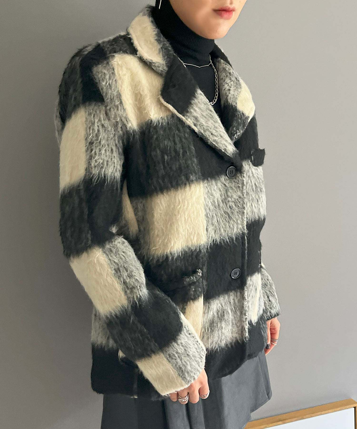 Jewelobe Block Check Box Jacket