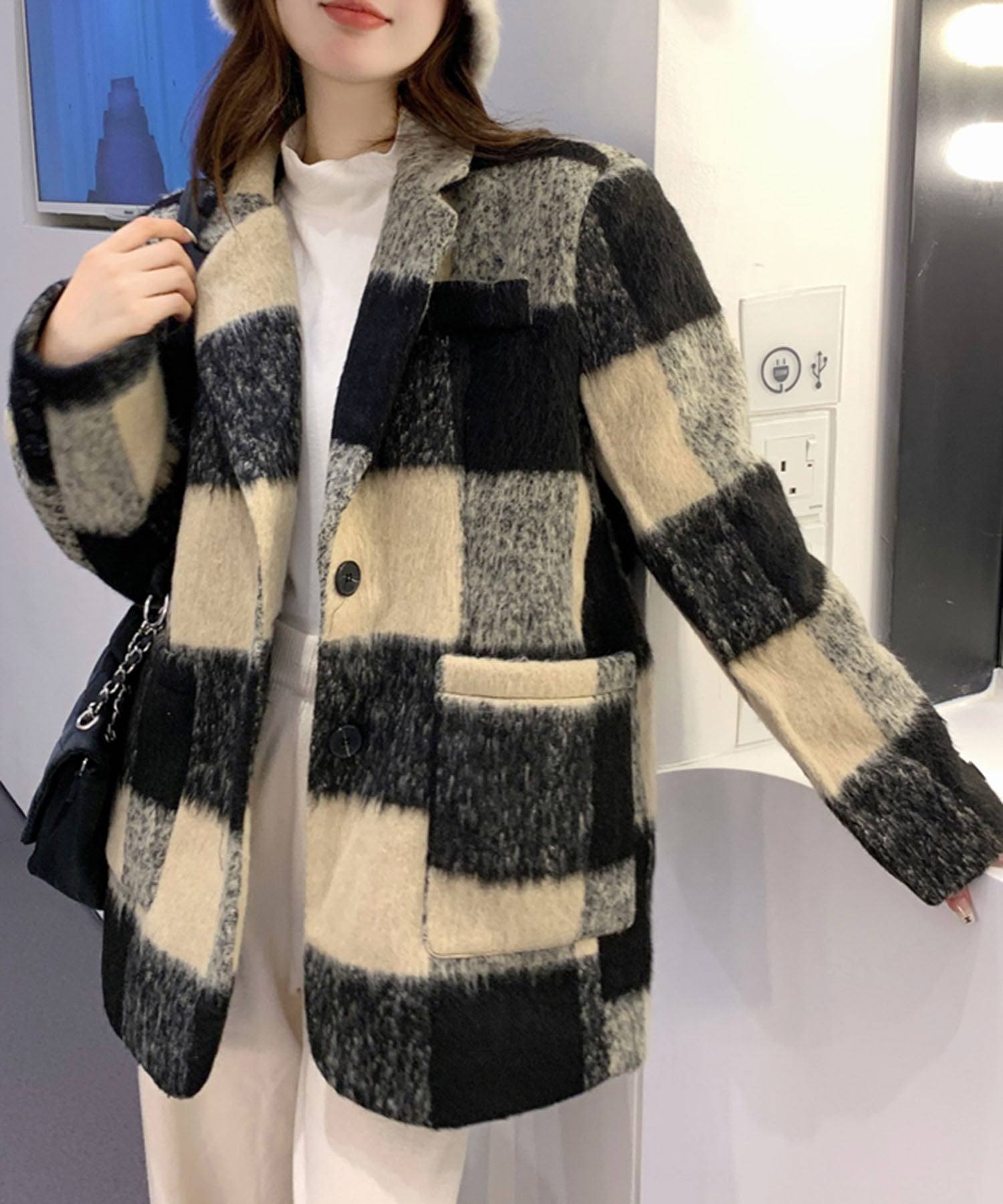Jewelobe Block Check Box Jacket