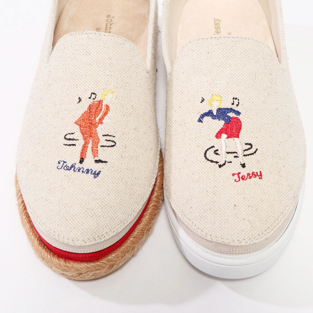 ジョニーアンドジェシー Johnny & Jessy J&J ダンシング刺繍 スリッポン