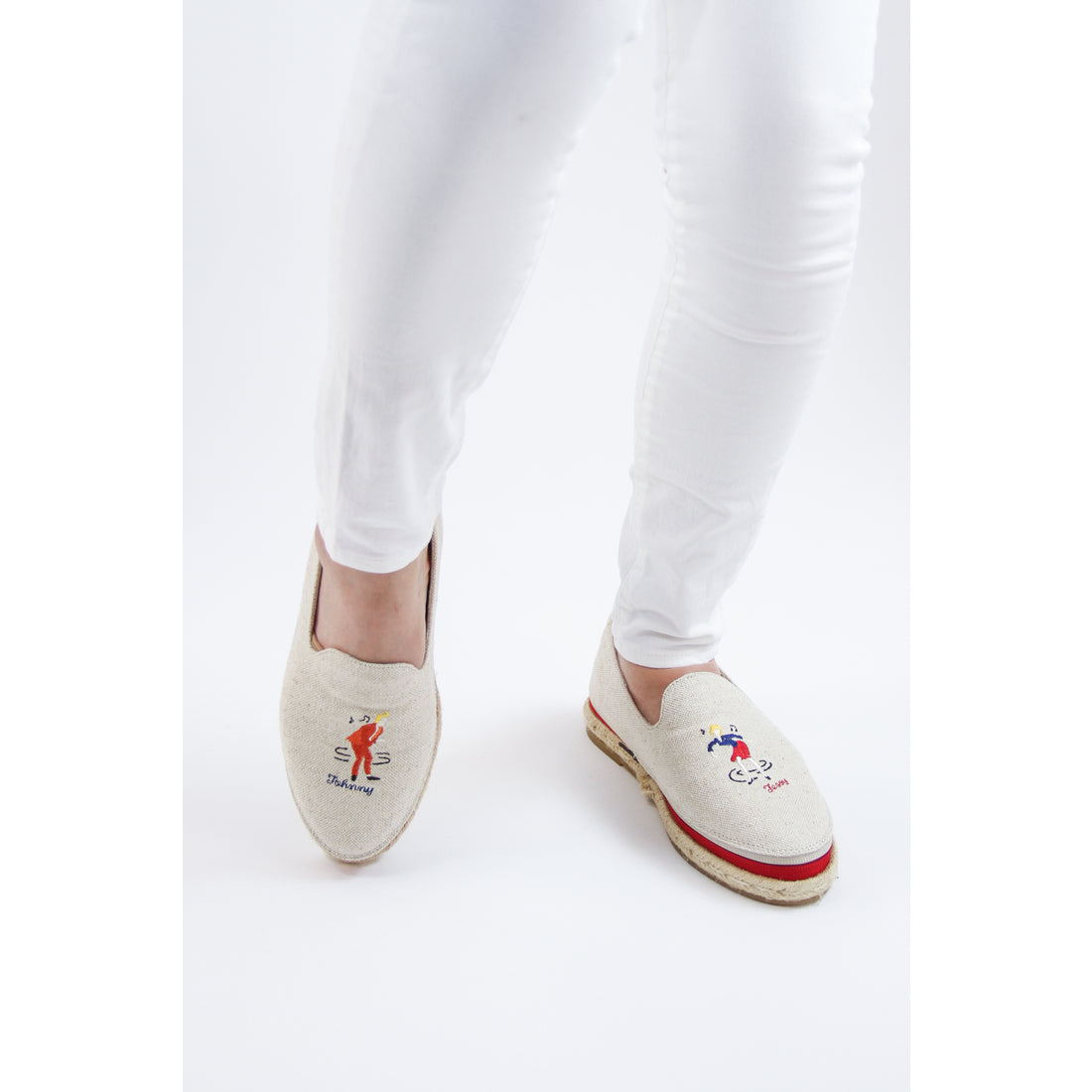 ジョニーアンドジェシー Johnny & Jessy J&J ダンシング刺繍 スリッポン