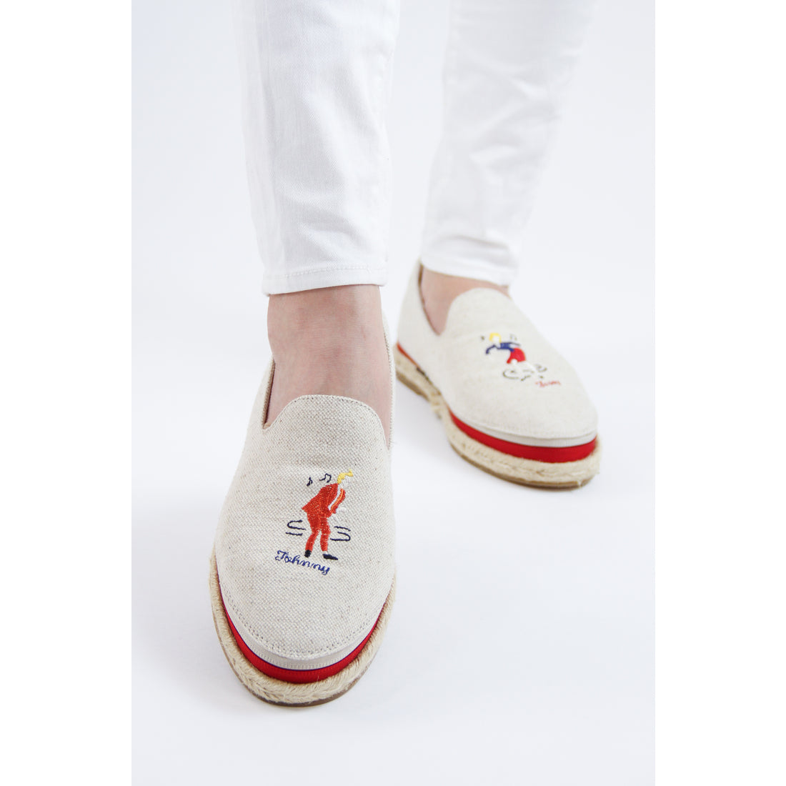 ジョニーアンドジェシー Johnny & Jessy J&J ダンシング刺繍 スリッポン