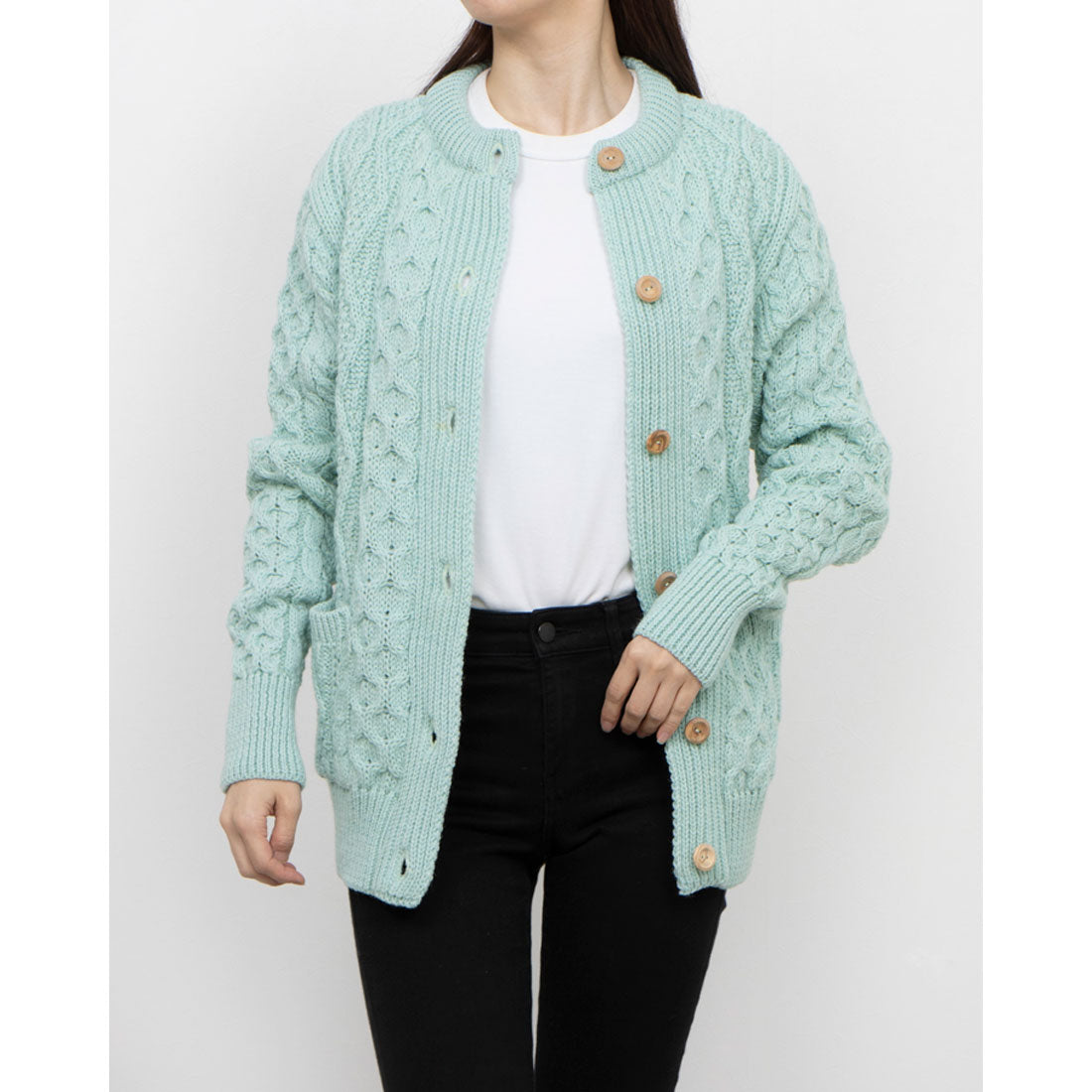 JAMES CHARLOTTE アランケーブルカーディガン James Charlotte Cable Knit Cardigan