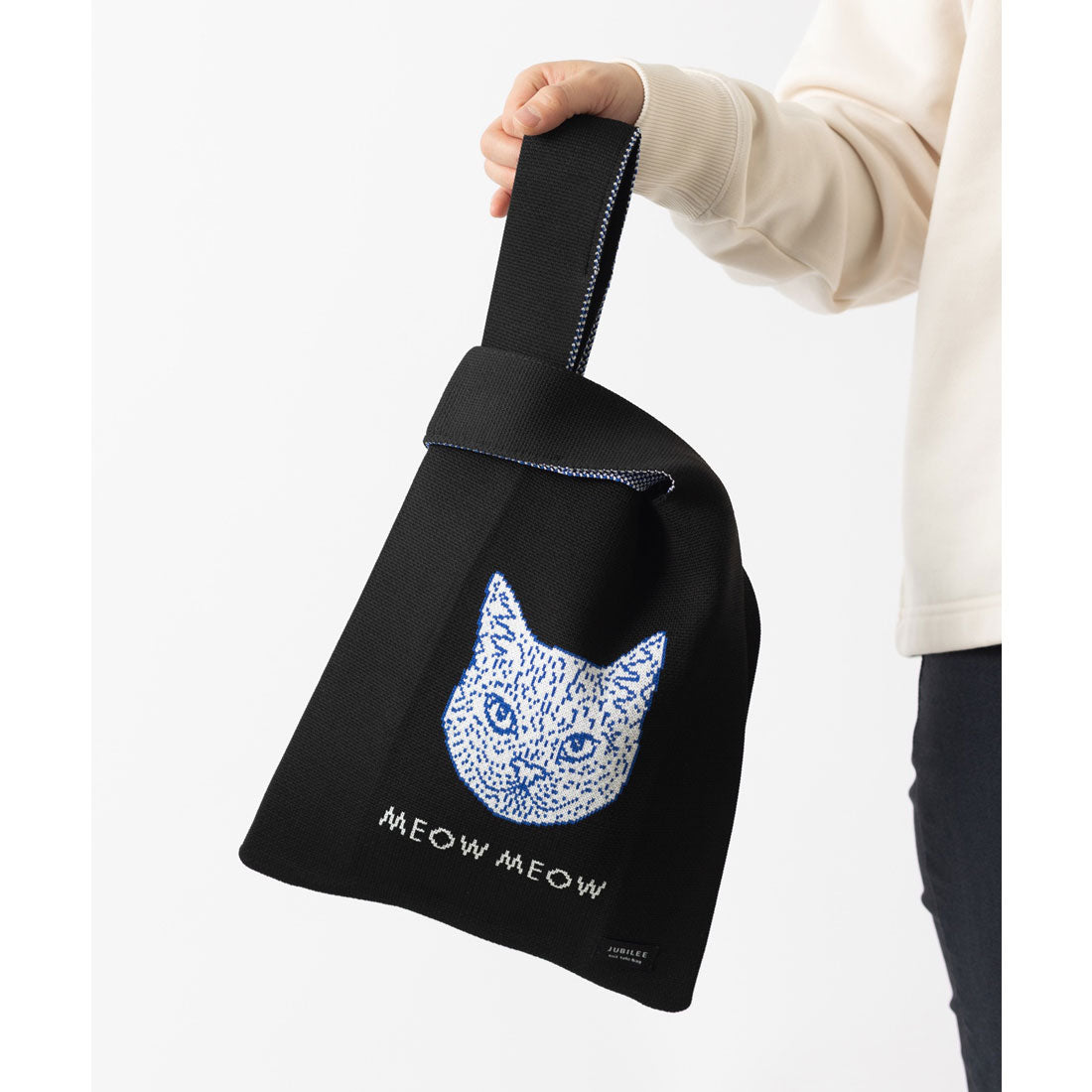 ジュビリー Jubilee ニットトートバッグ 大きめマルシェサイズ 猫や犬デザイン (その他4) その他4