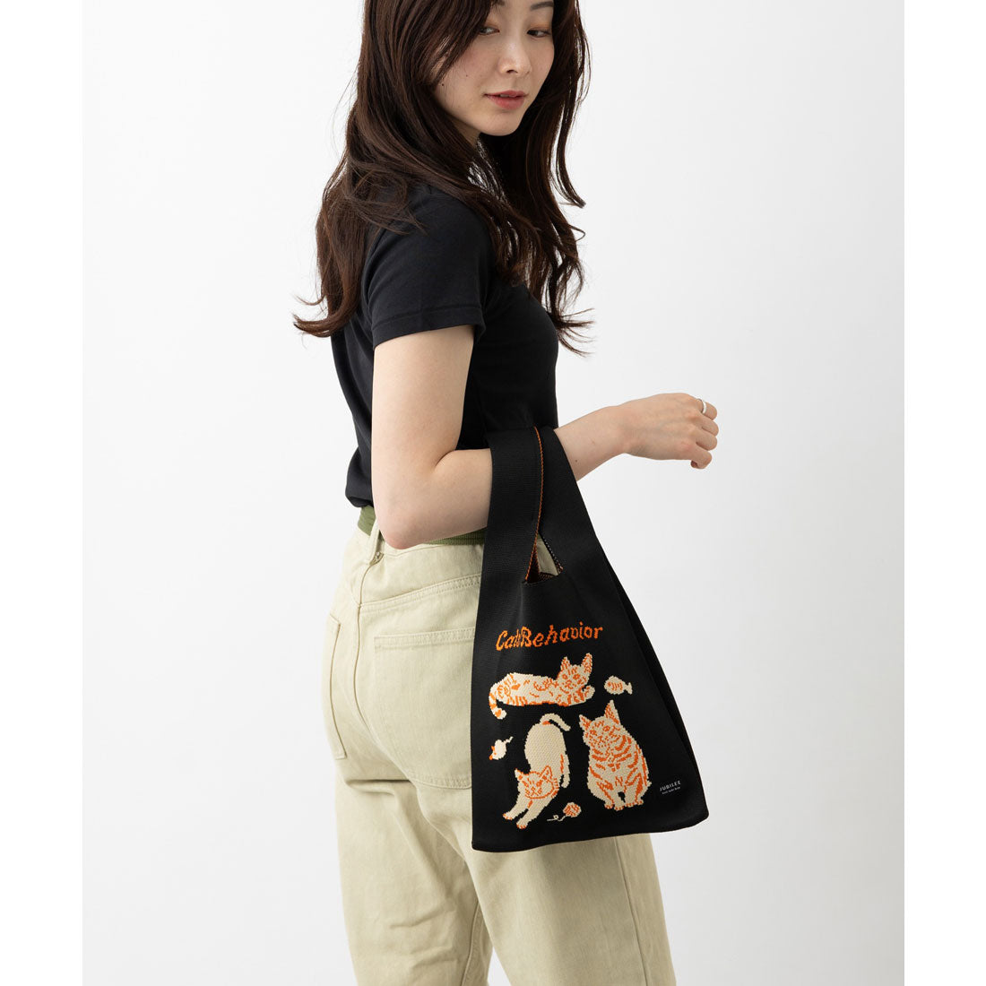 ジュビリー Jubilee ニットトートバッグ 大きめマルシェサイズ 猫や犬デザイン (その他15) その他15