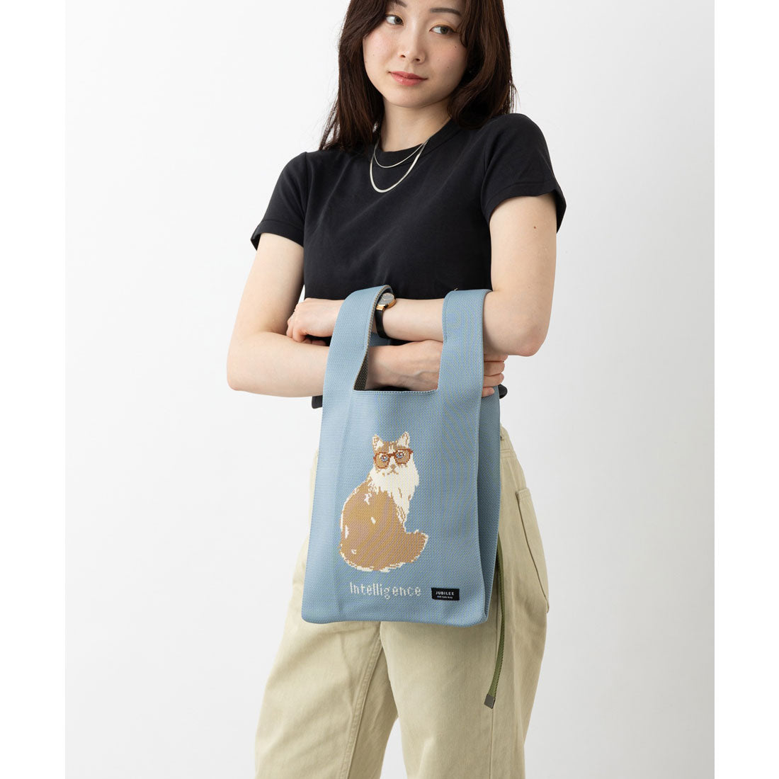 ジュビリー Jubilee ニットトートバッグ 大きめマルシェサイズ 猫や犬デザイン (その他18) その他18