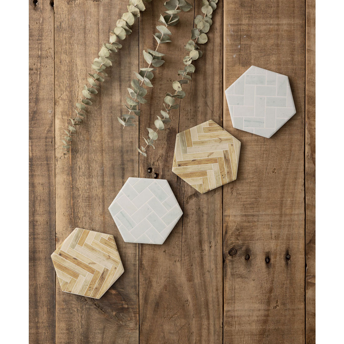 ジュビリー Jubilee 珪藻土コースター ヘリンボーン柄 (イエロー) イエロー