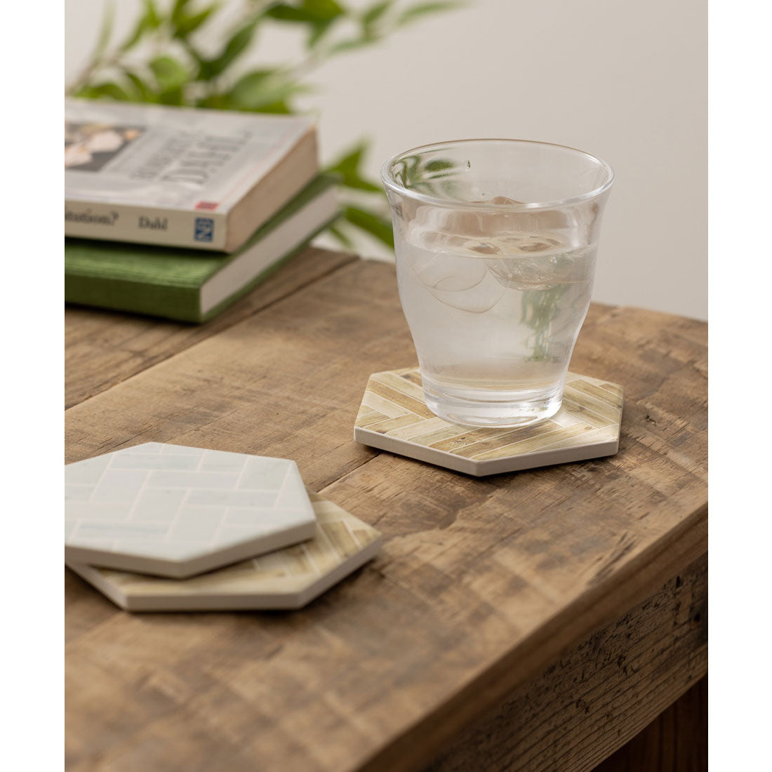 ジュビリー Jubilee 珪藻土コースター ヘリンボーン柄 (イエロー) イエロー