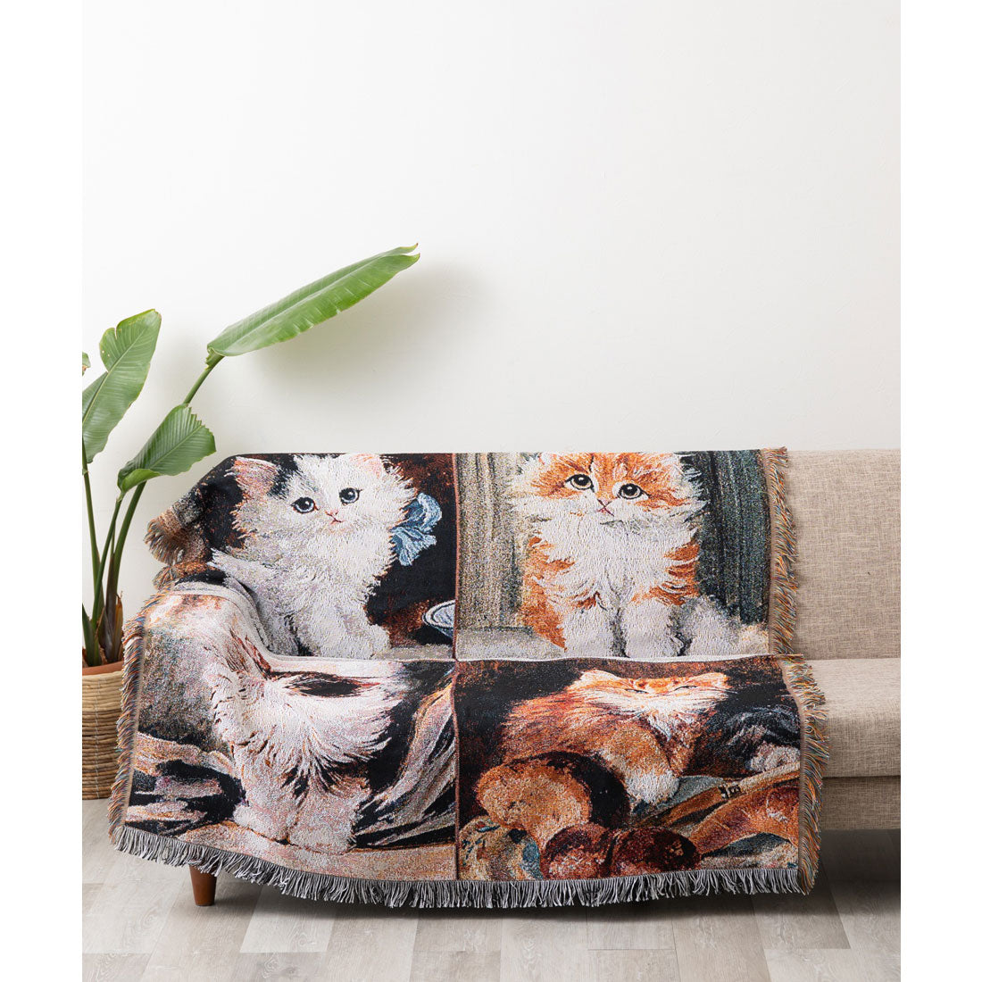 ジュビリー Jubilee 猫 犬デザイン ジャガード織 スローケットラグ アソート 130x160cm (N) N