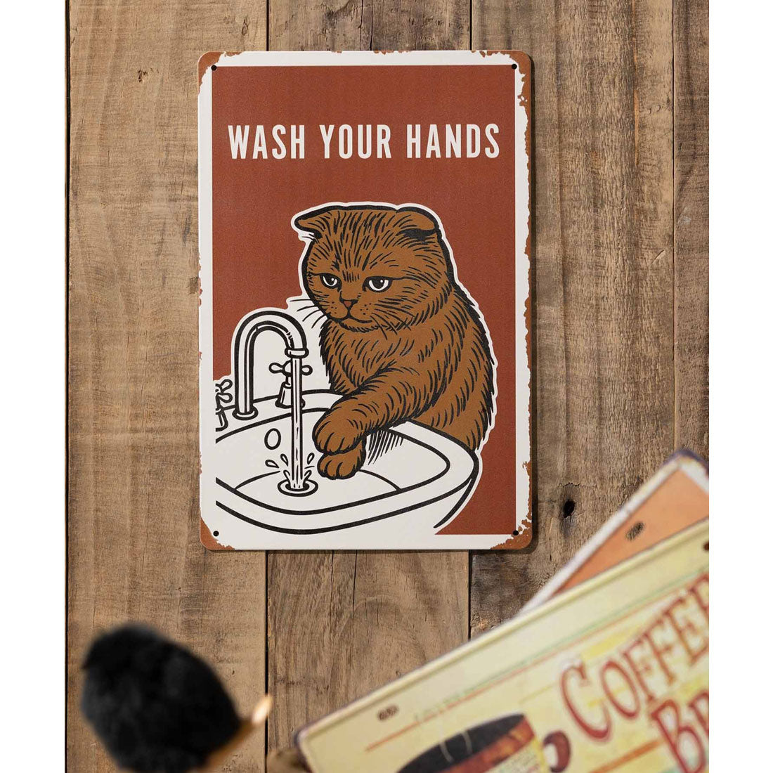 ジュビリー Jubilee 猫デザイン アンティーク調  壁掛け レトロサイン (その他19) その他19