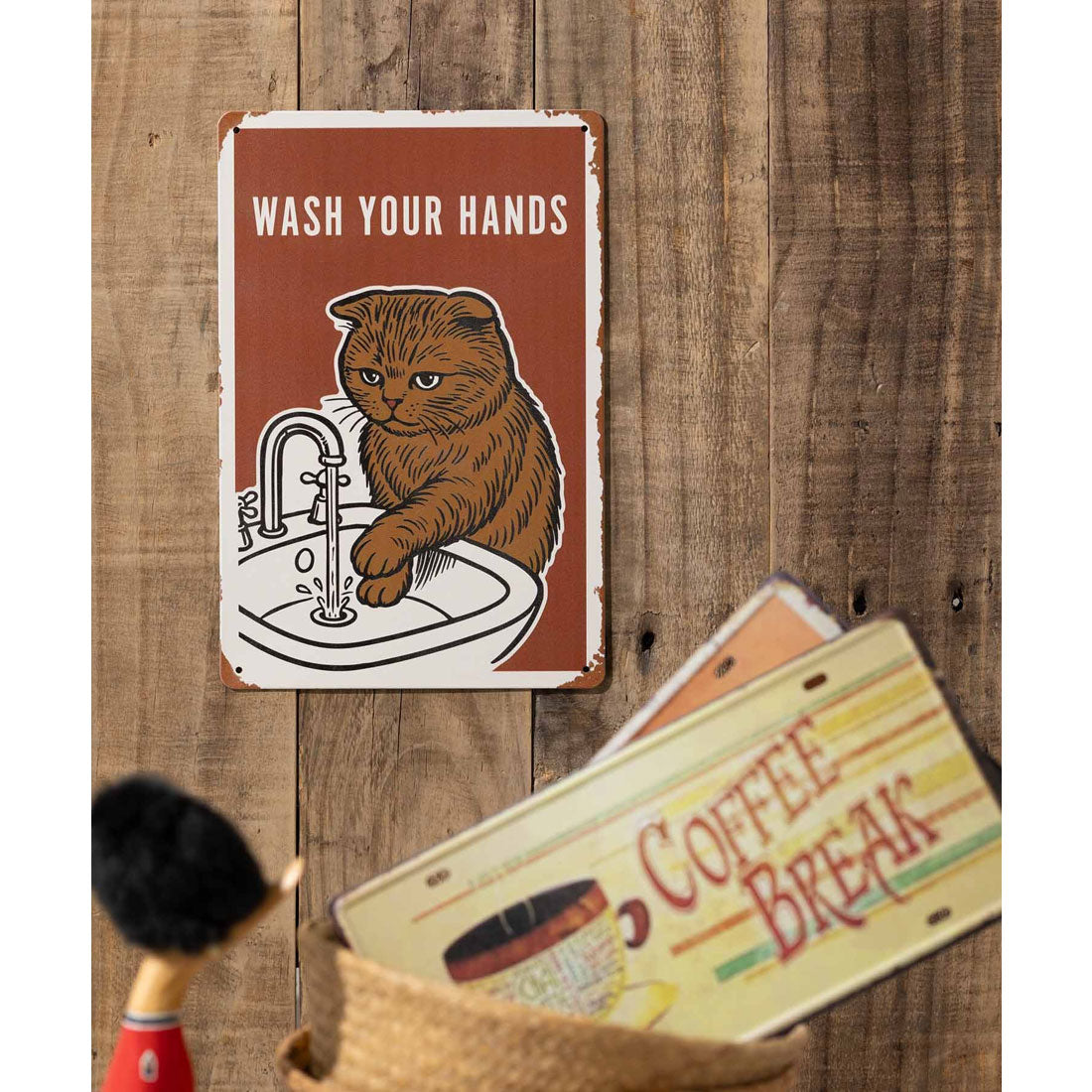 ジュビリー Jubilee 猫デザイン アンティーク調  壁掛け レトロサイン (その他19) その他19