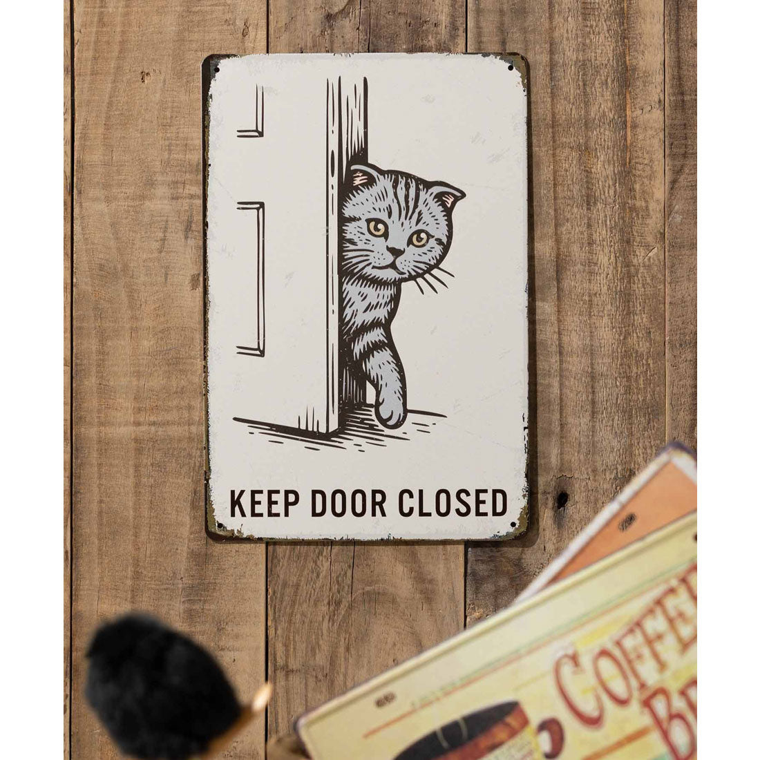ジュビリー Jubilee 猫デザイン アンティーク調  壁掛け レトロサイン (その他21) その他21