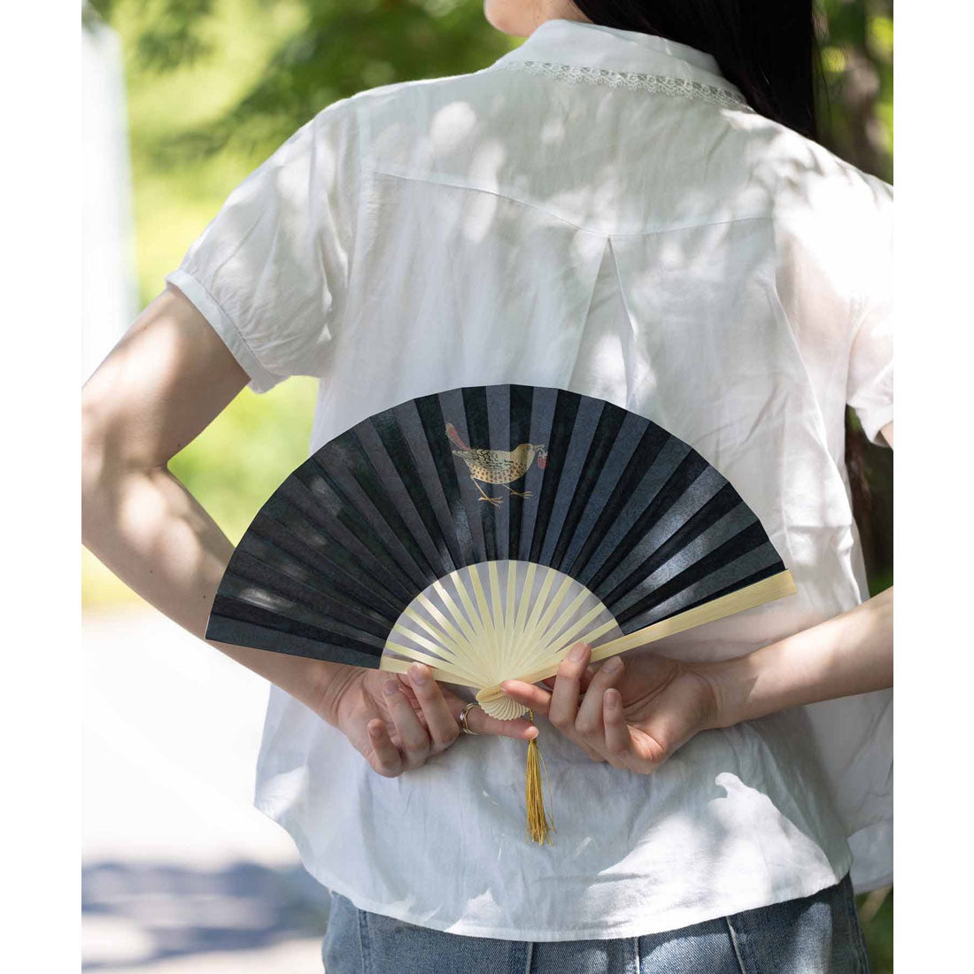 ジュビリー Jubilee ウィリアムモリス柄 木製 洋柄 紙扇子 タッセル付 (その他6) その他6