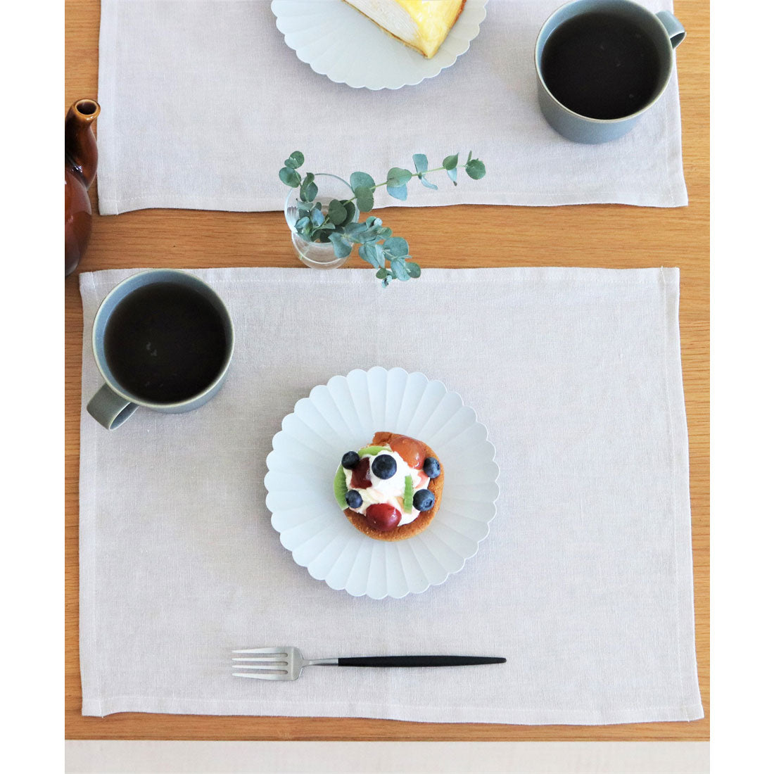 ジュビリー Jubilee 【2枚セット】 天然麻 100% ストーンウォッシュ 吸水速乾 ランチョンマット (ベージュ) ベージュ