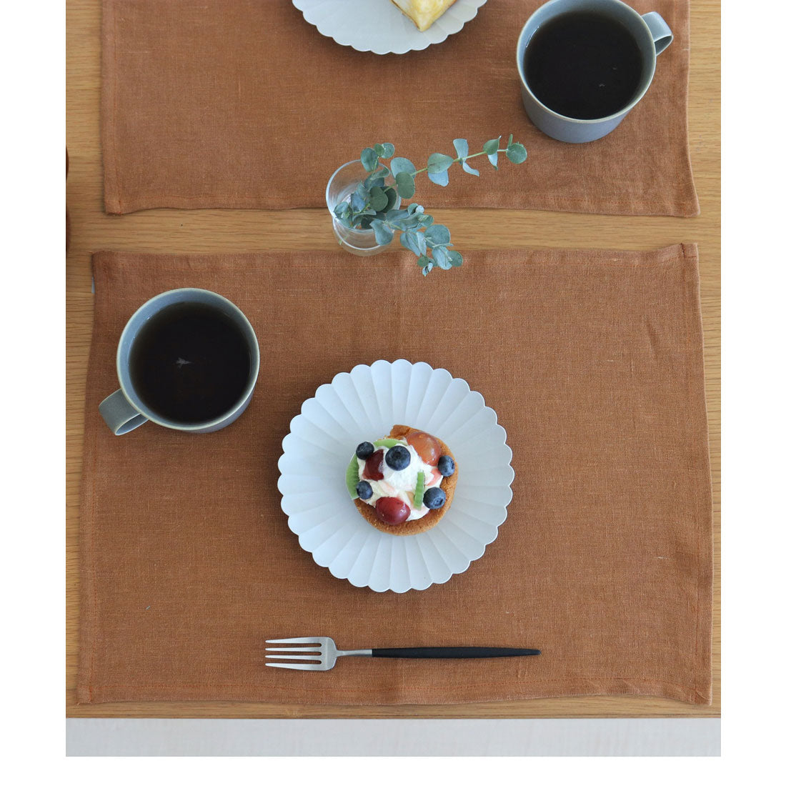 ジュビリー Jubilee 【2枚セット】 天然麻 100% ストーンウォッシュ 吸水速乾 ランチョンマット (キャメル) キャメル