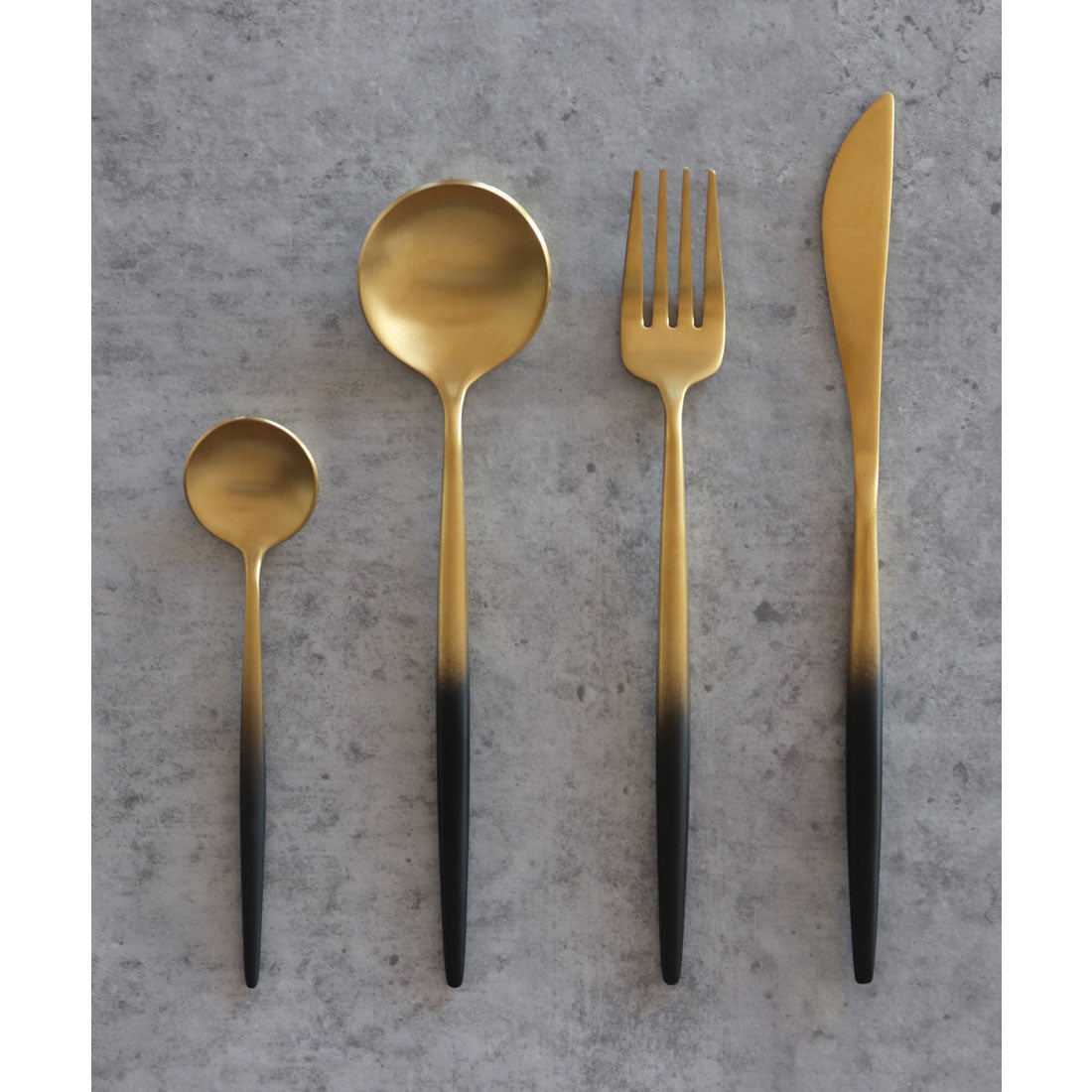 ジュビリー Jubilee 高品質 高級ステンレス カトラリー 4点セット【返品不可商品】 (ゴールド) ゴールド