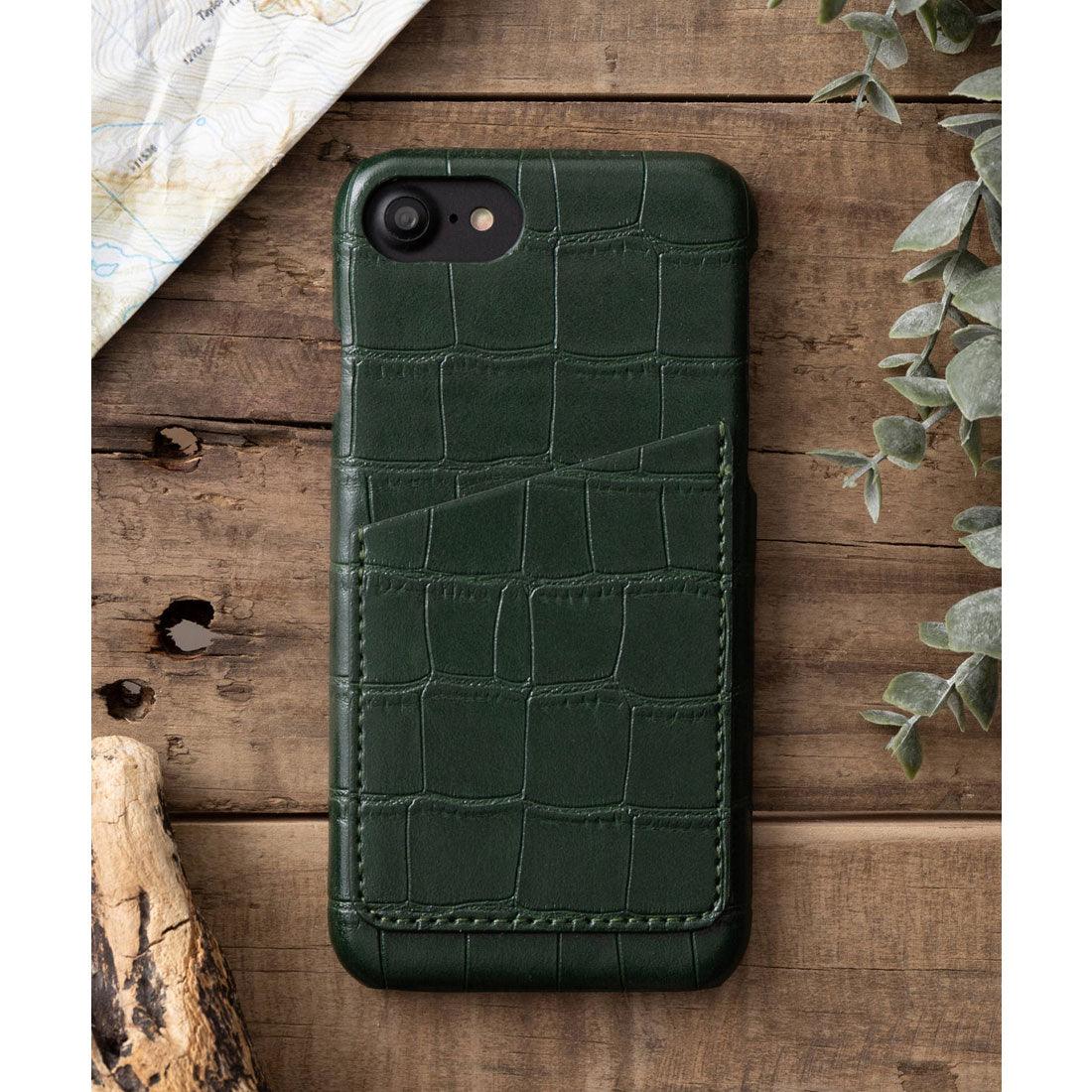 ジュビリー Jubilee エキゾチックレザー風 PUレザー iPhoneケース 合成皮革【6/7/8/SE/12/12pro/13 対応】,CRO-Green