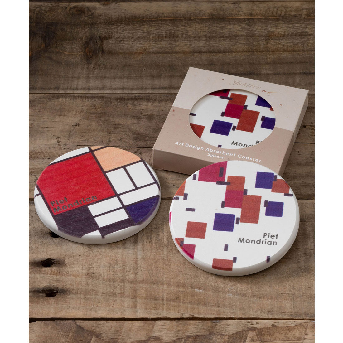 ジュビリー Jubilee 珪藻土コースター 2枚セット 名画デザインアソート (その他4) その他4