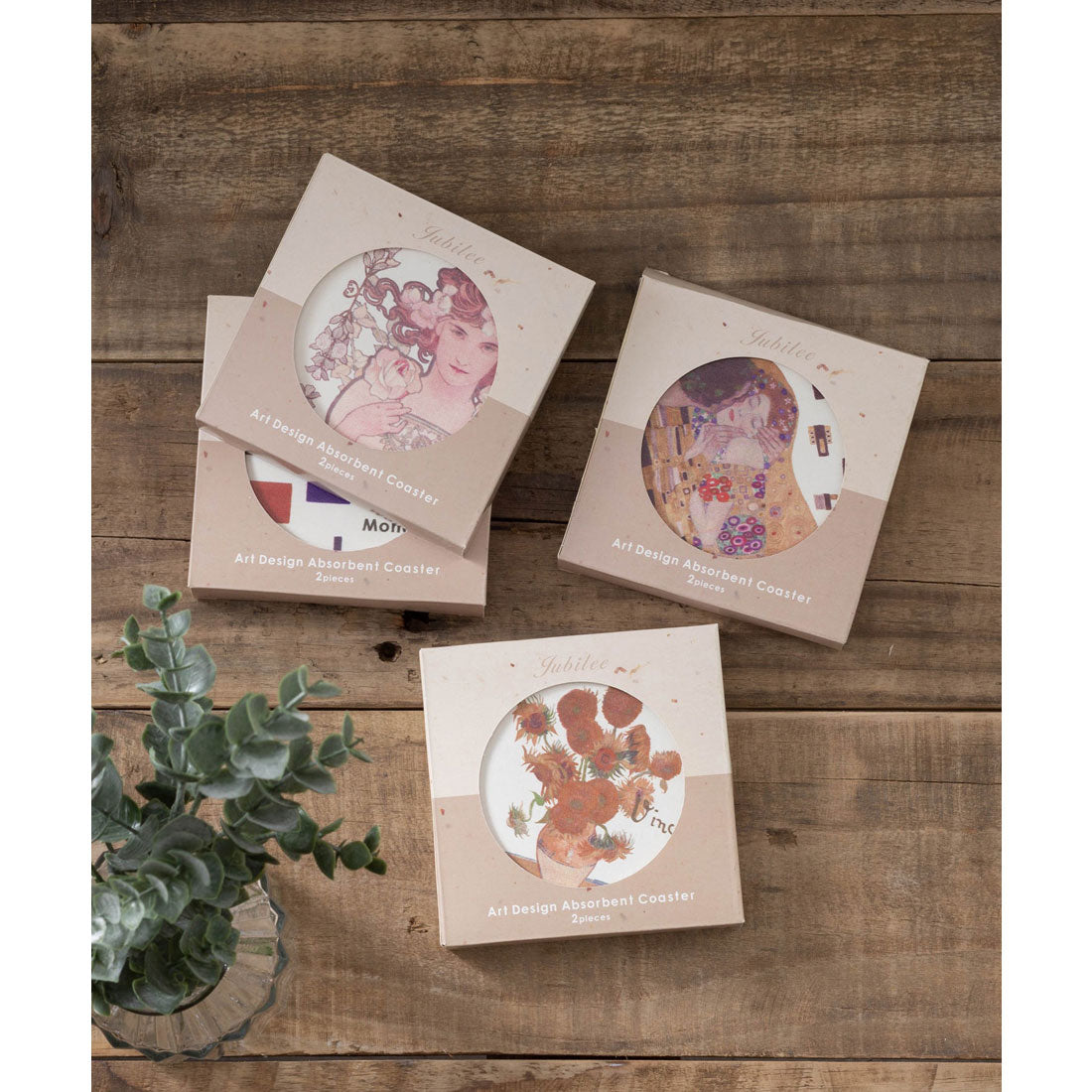 ジュビリー Jubilee 珪藻土コースター 2枚セット 名画デザインアソート (その他4) その他4