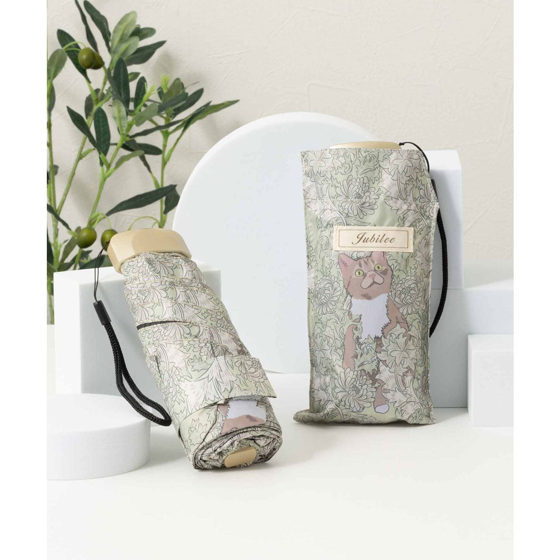 ジュビリー Jubilee UV 99%カット 晴雨兼用 猫 北欧 タータン デザインなど 軽量コンパクト 折りたたみ日傘 UPF50+ (その他30) その他30