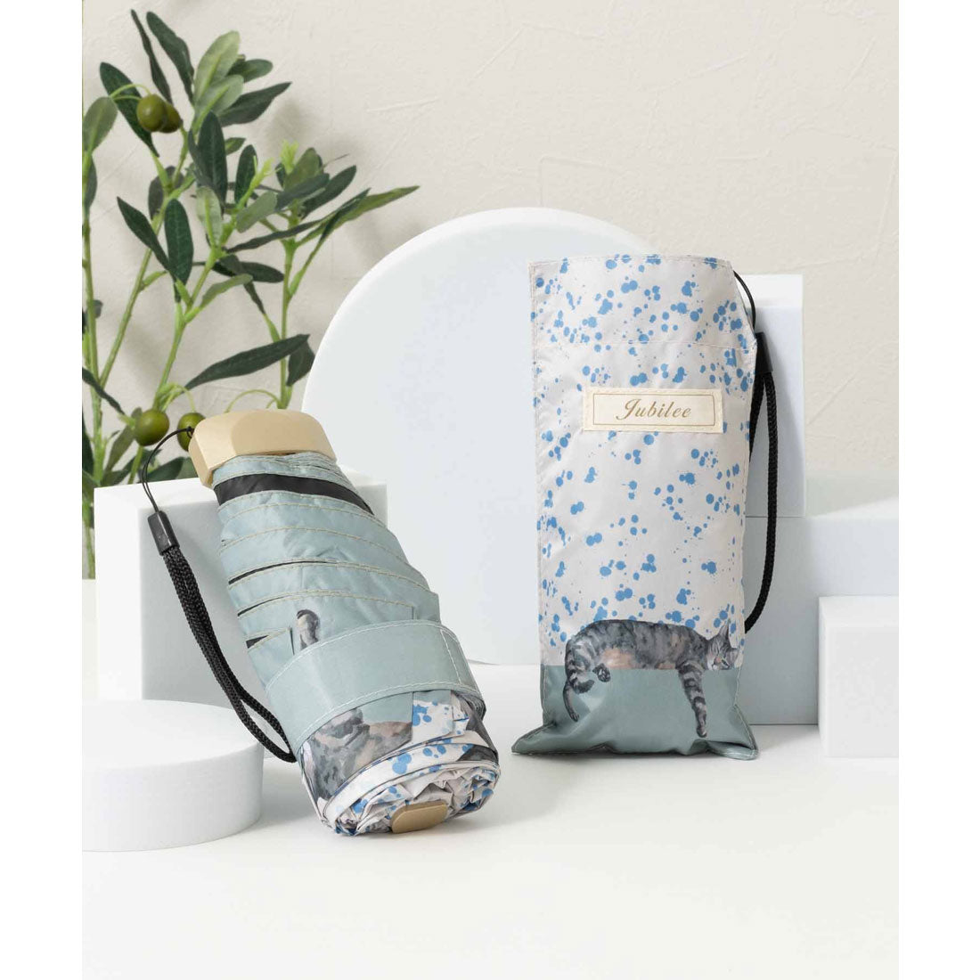 ジュビリー Jubilee UV 99%カット 晴雨兼用 猫 北欧 タータン デザインなど 軽量コンパクト 折りたたみ日傘 UPF50+ (その他25) その他25